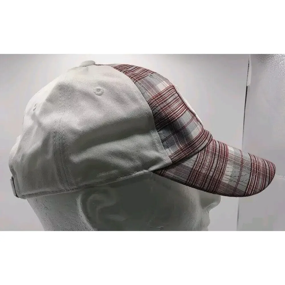 OU Oklahoma Sooners‎ Hat Cap Strap Back Red Plaid White Football